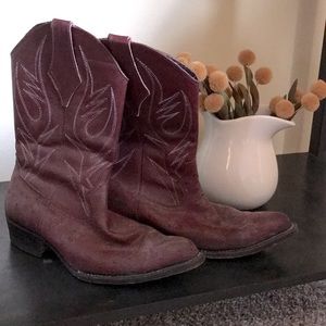 Real Red Ostrich Skin Cowboy Boots